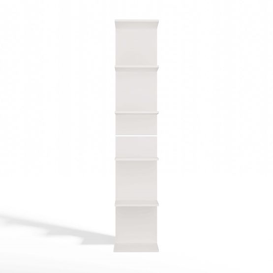 TALL WHITE SHELF 6P 180 cm 6 Shelves for Books and Documents for Office and Living Room