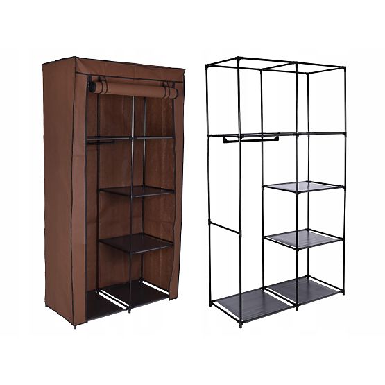 Textile Cabinet with 6 Shelves Mira - Dark Brown