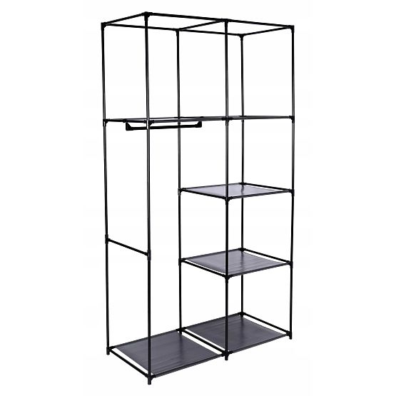 Textile Cabinet with 6 Shelves Mira - Dark Brown