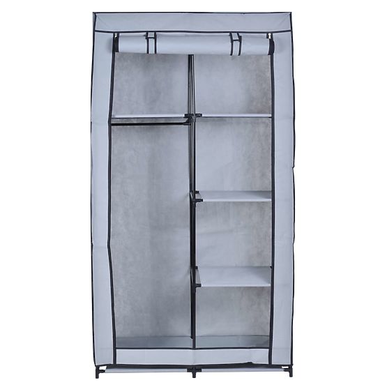Textile Cabinet with 6 Shelves Mira - Grey