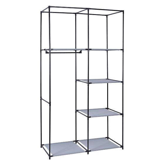 Textile Cabinet with 6 Shelves Mira - Grey