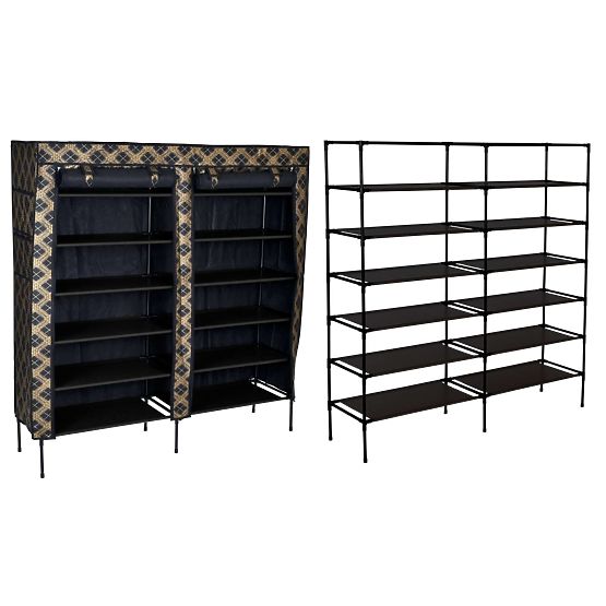 Textile Shoe Cabinet Gabi - Checkered