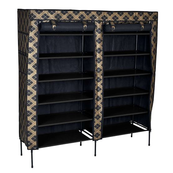 Textile Shoe Cabinet Gabi - Checkered