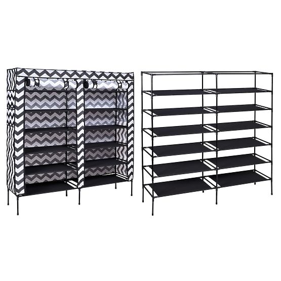 Textile Shoe Cabinet Gabi - Zebra