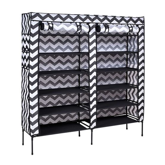 Textile Shoe Cabinet Gabi - Zebra