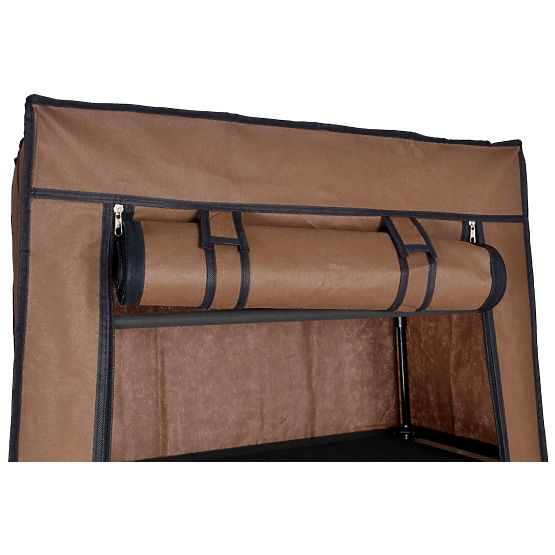 Textile Shoe Cabinet Lea - Dark Brown