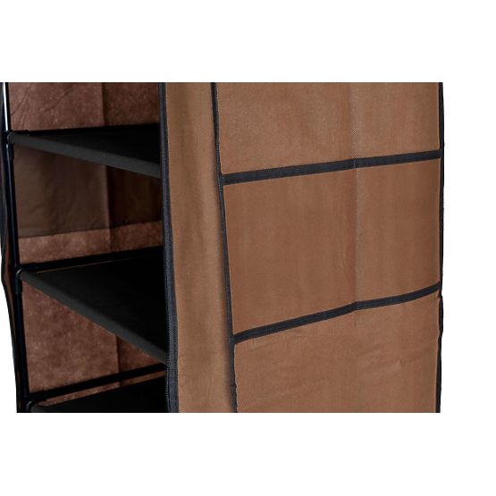 Textile Shoe Cabinet Lea - Dark Brown