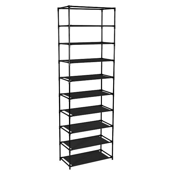 Textile Shoe Cabinet Lea - Dark Brown