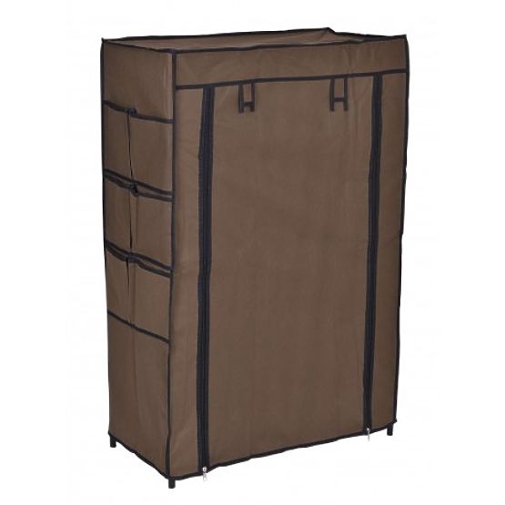 Textile Shoe Cabinet Mona Dark Brown