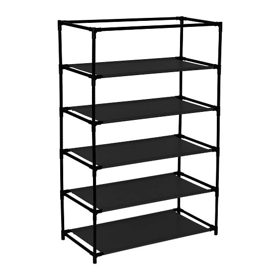 Textile Shoe Cabinet Mona Dark Brown