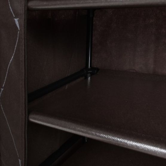 Textile Shoe Cabinet Vitto - Brown