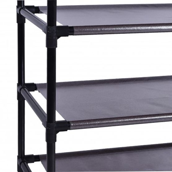 Textile Shoe Cabinet Vitto - Brown