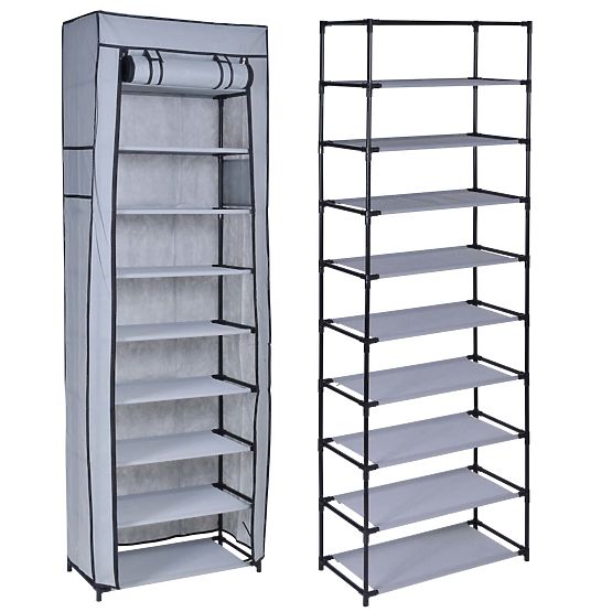 Textile Shoe Rack Lea Grey