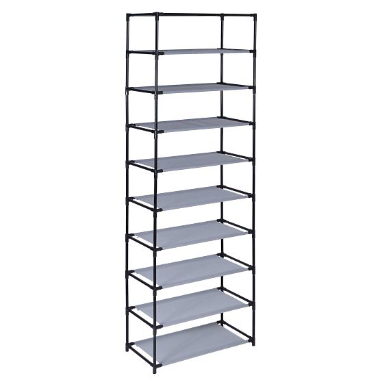 Textile Shoe Rack Lea Grey
