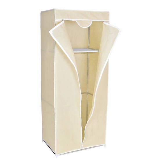 Textile Wardrobe with Shelf Fela - Beige