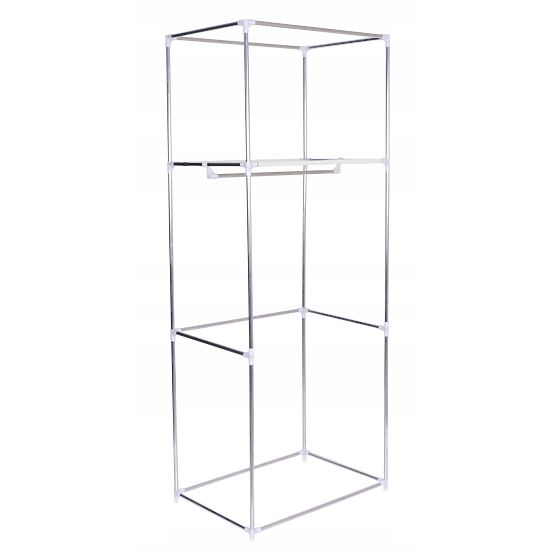 Textile Wardrobe with Shelf Fela - Beige