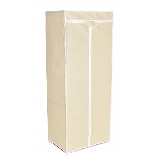 Textile Wardrobe with Shelf Fela - Beige