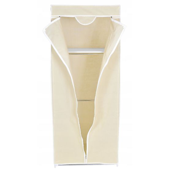 Textile Wardrobe with Shelf Fela - Beige
