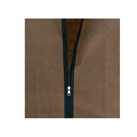 Textile Wardrobe with Shelf Fela - Dark Brown