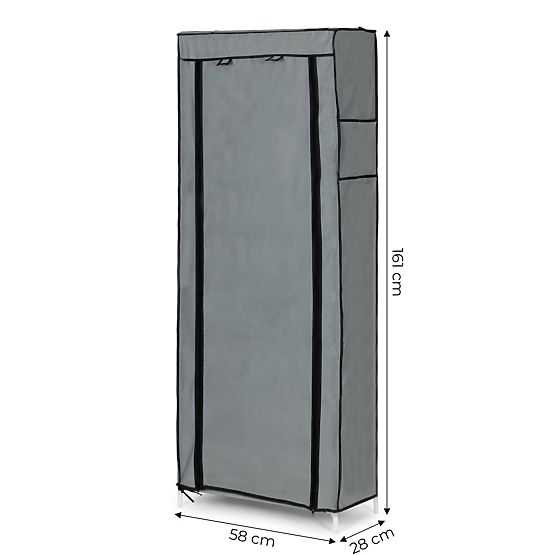 Textile Wardrobe with Shelves for Clothes and Shoes