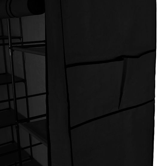 Textile Wardrobe with Shelves Olena Black
