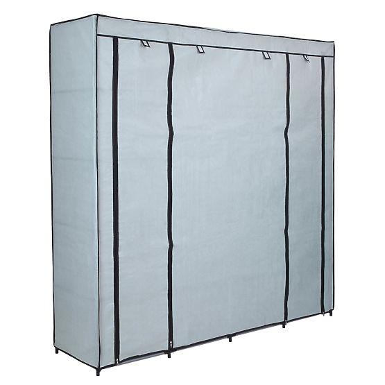 Textile Wardrobe with Shelves Olena Grey