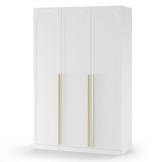 Three-Door Wardrobe Neroli, Arched Front, White