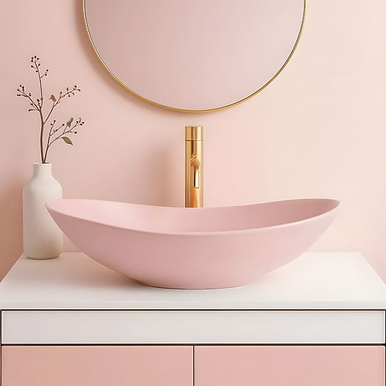 Timeless Rea Royal Powder Pink Matt Washbasin
