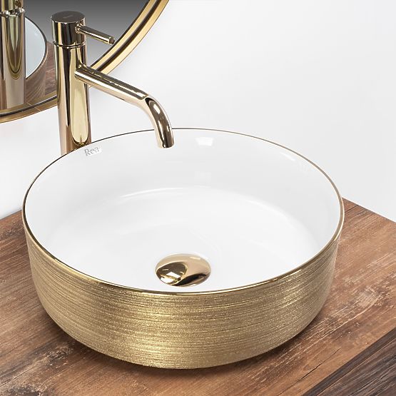 Timeless Rea Sami Brush Gold Washbasin
