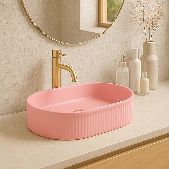 Timeless Rea Vanda Bubble Gum Matt Washbasin