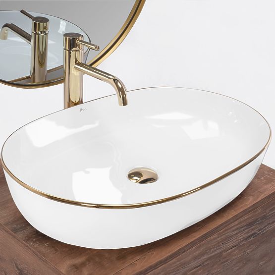 Timeless Washbasin Rea CLEO 61 Gold Edge