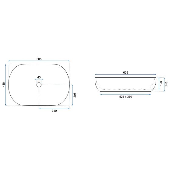 Timeless Washbasin Rea CLEO 61 Gold Edge