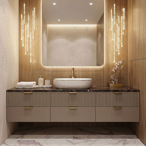 Timeless Washbasin Rea CLEO 61 Gold Edge