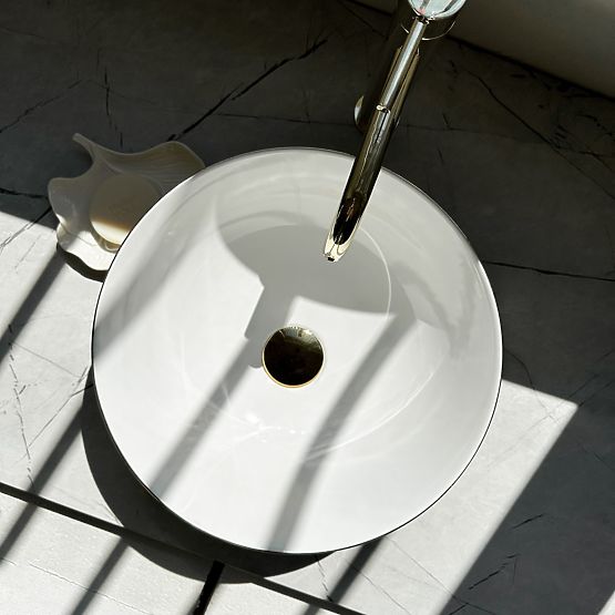 Timeless Washbasin REA STELLA WHITE GOLD BRUSH