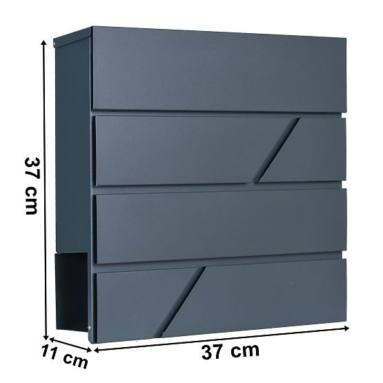 Tove Letter Mailbox with Newspaper Holder Anthracite