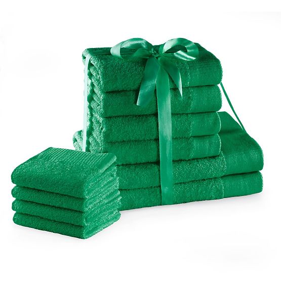 Towel AMARI - AMELIAHOME color bottle green classic style 2*70x140+4*50x100+4*30x50 AmeliaHom