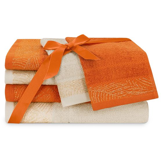 Towel BELLIS rust color classic style 2*30x50+2*50x90+2*70x130 AmeliaHome