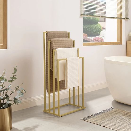 Towel Stand 4 Rungs - Gold