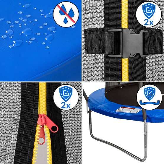 Trampoline with Safety Net and Ladder HENZEN 305 cm Blue FT10