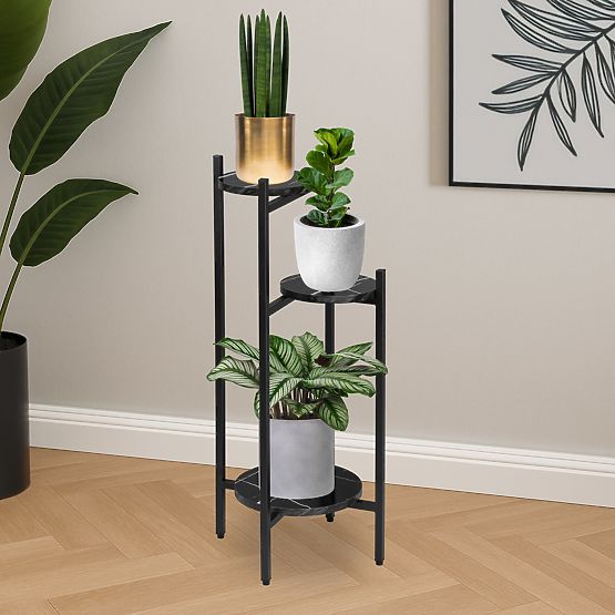 TRETORRI Black Marble Plant Stand