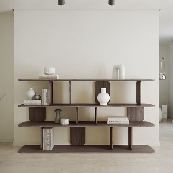 Tulumo Shelf 200 cm, Rounded, Walnut Villa