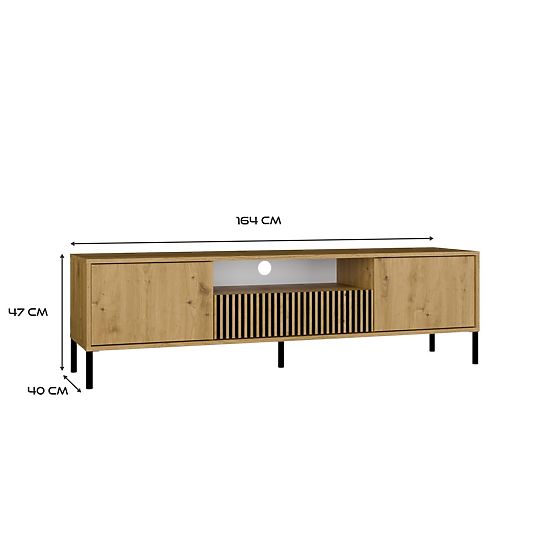 TV Cabinet KAMARO 160 Artisan Oak Grooved + Classic Front Panel