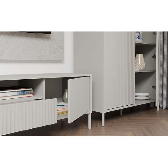 TV Cabinet KAMARO 160 Cashmere Grooved Front + Classic
