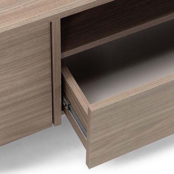 Two-door TV Cabinet with Drawer Kanso, Pearl Oak