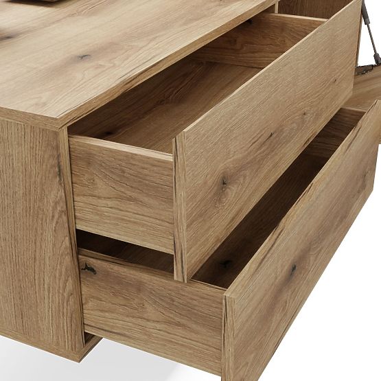 UNDER-SINK CABINET TIGO 1D2S OAK EVOKE 140 CM 2 DRAWERS GROOVED FRONT PANEL WALL-MOUNTED