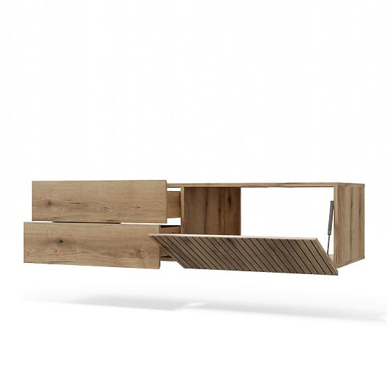 UNDER-SINK CABINET TIGO 1D2S OAK EVOKE 140 CM 2 DRAWERS GROOVED FRONT PANEL WALL-MOUNTED