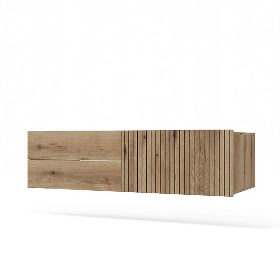 UNDER-SINK CABINET TIGO 1D2S OAK EVOKE 140 CM 2 DRAWERS GROOVED FRONT PANEL WALL-MOUNTED