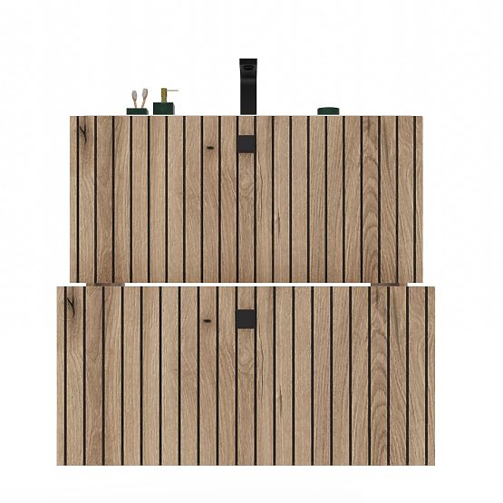 UNDER-SINK CABINET TIGO 60 2S OAK EVOKE 2 DRAWERS GROOVED FRONT PANEL WALL-MOUNTED