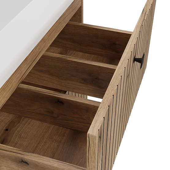 UNDER-SINK CABINET TIGO 60 2S OAK EVOKE GROOVED FRONT PANEL + SINK