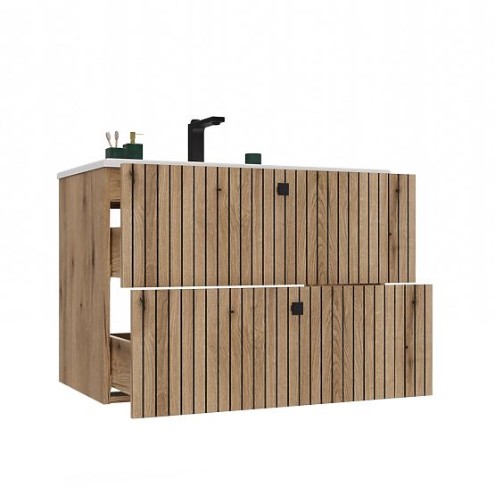 UNDER-SINK CABINET TIGO 80 2S EVOKE OAK GROOVED FRONT + SINK